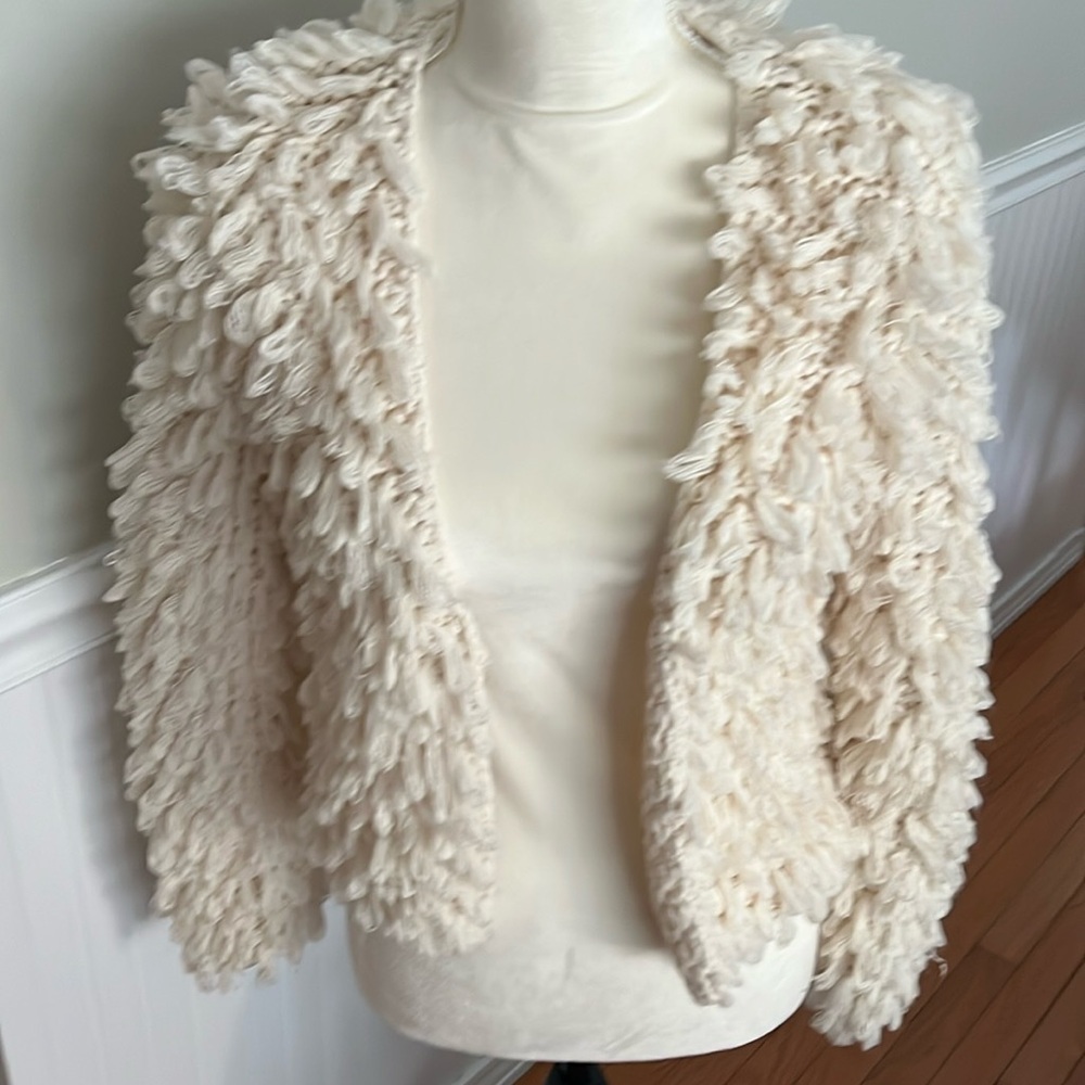 MUDD Love, Peace, Happiness Soft Loopy Sweater/Jacket Size Small